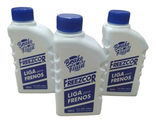Liga De Frenos Dot 3 Marca Freezcor 250ml 3 Pack 