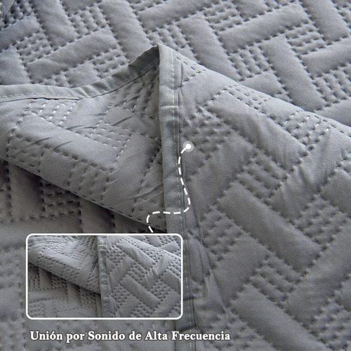 Juego de Ligero Edredón Doble Vista con 2 Fundas King Size Nanwei Hipoalergénico Diseño de la Tela Rayasadecuado Para Todas las Estaciones Gris