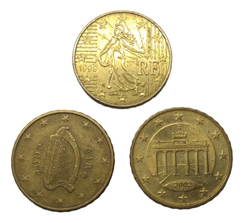  Monedas 10 Centavos De Euro Diferentes Países 3 Piezas