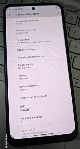 Motorola Moto G31 128gb 4g Excelentes Condiciones Libre Azul Oscuro (Usado)