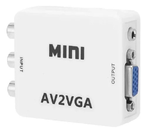 Adaptador Convertidor De Rca A Vga Tv Monitor Con Audio