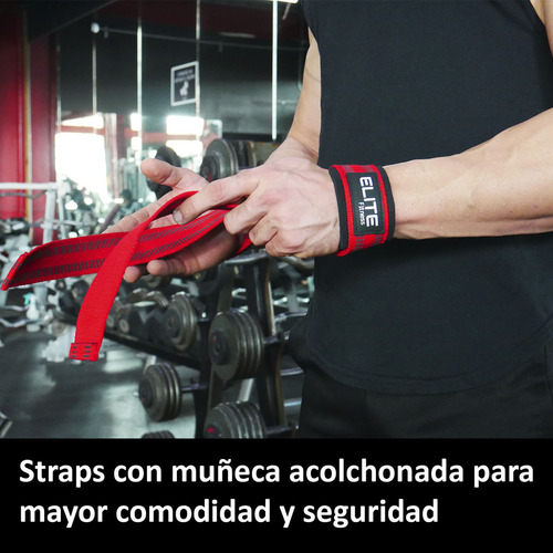 Straps Para Gimnasio, Correas Para Levantamiento De Pesas Color Rojo