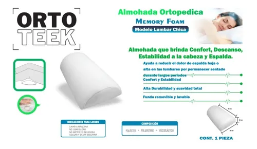 Almohada Ortopedica Para Espalda Lumbar Memory Foam Ortoteek