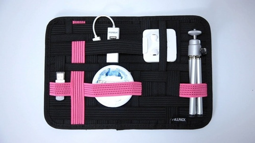 Grilla Organizadora Viaje Elastica Full Pack Chica 21x16 Color Rojo