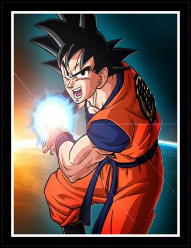 Quadro Decorativo Dragon Ball Goku Desenho Anime Com Moldura