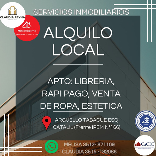 Alquilo Local Comercial Zona Arguello 