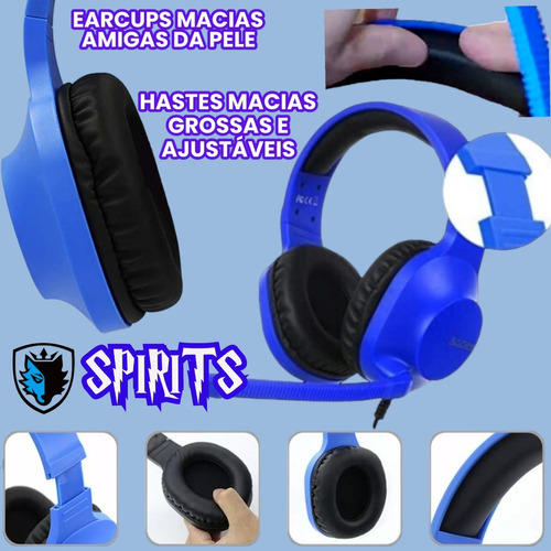 Auriculares para videojuegos Sades Xbox Ps4 VR Cell Nintendo Switch Spirits, azules