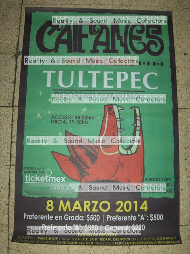 Caifanes Poster Tultepec 2014 Original De Coleccion