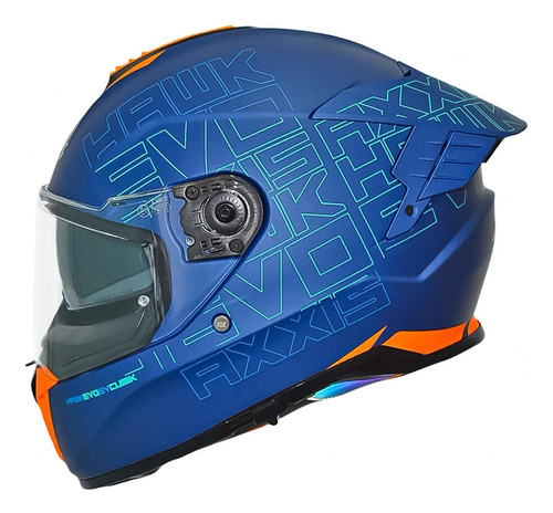 Casco Para Moto Azul Matte Talla S Hawk Cubik C7 Axxis