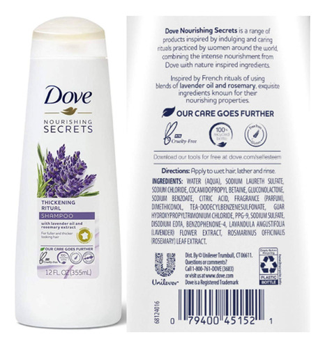 Conjunto De Cuidados Com O Cabelo Dove Nourishing Rituals Th