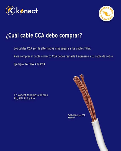 Imagen 4 de 8 de Cable Electrico Cca Calibre 8 Rojo Rollo 100m Konect