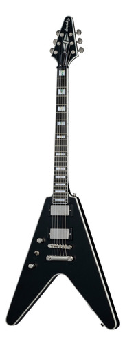 Guitarra Eléctrica EpiPhone Flying V Prophecy Black Zurda Color Aged Jet Black Metallic Material Del Diapasón Ébano Orientación De La Mano Zurdo