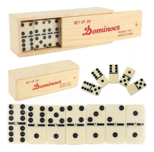 Domino Caja De Madera 12 Cm