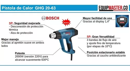 Pistola de calor GHG 20-63 con 5 boquillas