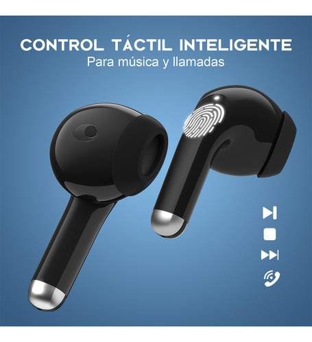 Audífonos Tws 203 Negro Diseño Ergonomic Cable Tipo C 1m 17h