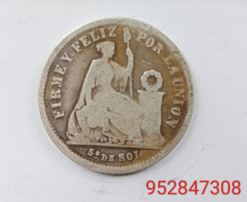 Moneda De Plata 1867 9 D. Fino Y.b