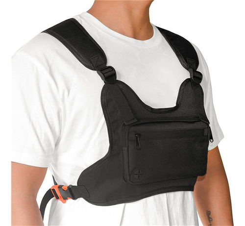 Riñoñera Deportiva Táctica Gadnic Para Hombre Chest Bag Color Negro Diseño de la tela Liso