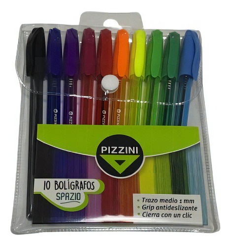 Boligrafo Boligrafos Pizzini Spazio X 10 Colores Surtidos Color De La Tinta Varios