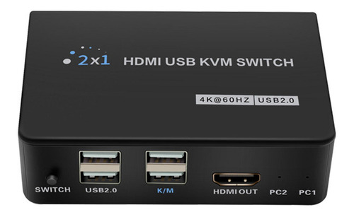 2x 2 En 1 Salida Hdmi Kvm Switch Box Para Compartir 2 Pc 1 