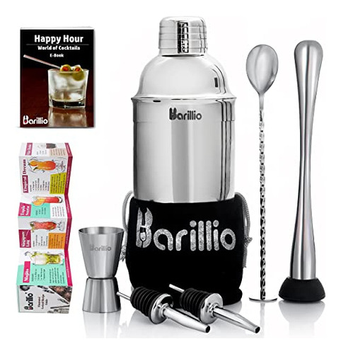 Set De Coctelera Barillio Elite, Kit De Bartender, 24 Onzas,