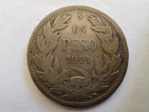 Moneda Chile 1 Peso 1921 Plata 0.5(x176