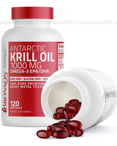 Bronson Aceite Krill Antártico 1000mg Omega-3 Epa Dha 120 Sg