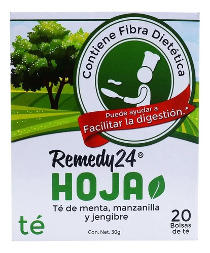 5 Pzas Té Remedy 24 Menta Jengibre Y Manzanilla 20 Pzas
