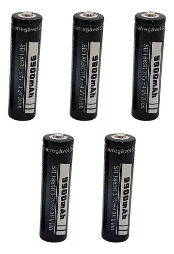 5 Baterias Recargables 18650 Pilas Cilindricas Litio Rc Lamp