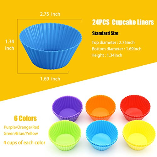 Juego De 24 Tazas De Silicona Para Hornear Cupcakes