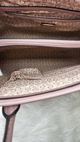 Bolsa Guess Bg958023 Nueva 100 % Original Con Etiqueta Rosa Pálido Estampado Oro Rosa Pálido