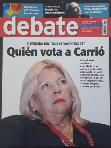 Revista Debate ¿quién Vota A Carrió?