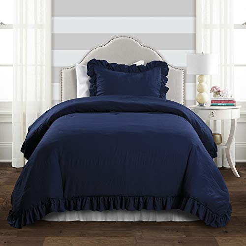 Reyna 3-piece Ruffled Comforter Bedding Set With Pillow...