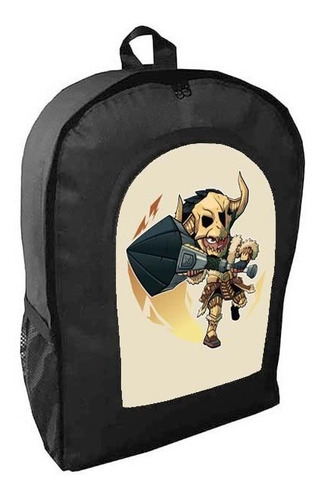 Mochila Negra Monster Hunter Rise Game Adulto / Escolar G14