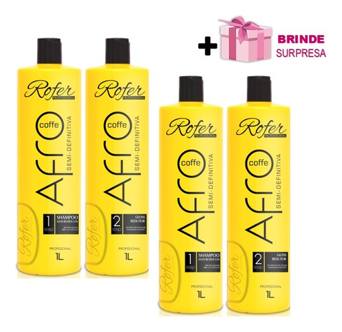 Semi Definitiva Afro Rofer Coffee 2 Kits Liso 100% +brinde