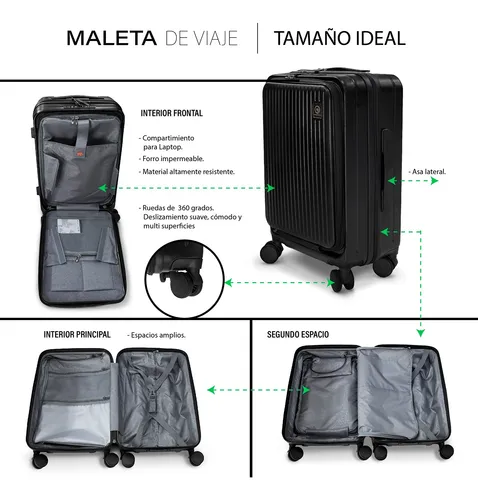 Maleta De Viaje Carry On 10 Kg Usb Equipaje De Mano