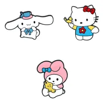 Comprar Set 3 Pines Tipo Hello Kitty Y Sus Amigos, Broches Kawaii.