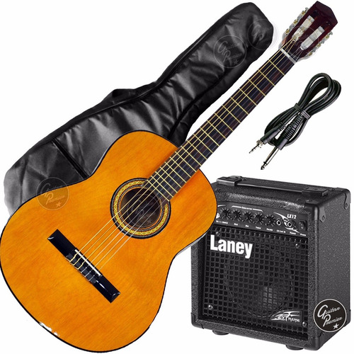 Guitarra Criolla Electroacustica Ampli Laney Funda Accesoros