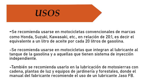 Lubricante Motos Motores Pequeños 2 Tiempos Jaso Fb 10 Pack