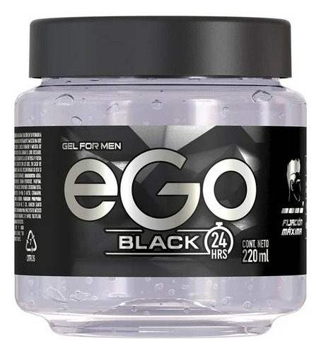 5 Pza Gel Para Cabello Ego For Men Black 220 Ml