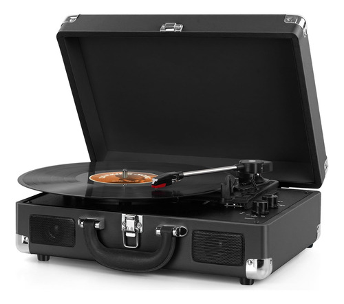 Pack De Tocadiscos Vinilo Bluetooth Porttil Vintage