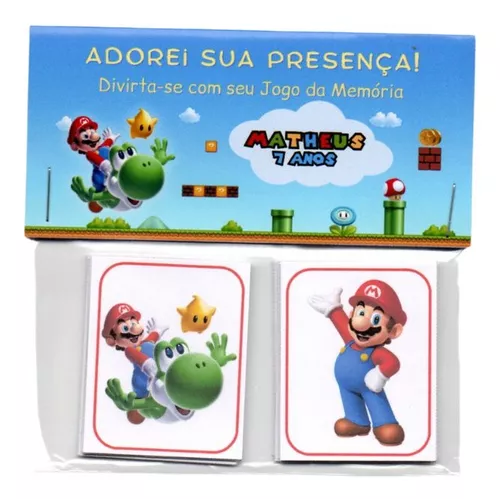 10 KIT JOGO DA MEMÓRIA SUPER MARIO LEMBRANCINHA