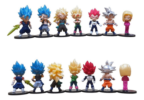 Muñecos Dragon Ball X7 Figuras 11cm Personajes Con Base