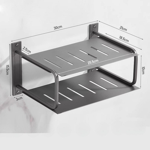 2 Capas Proyector Estante De La Pared Enrutador De Gris