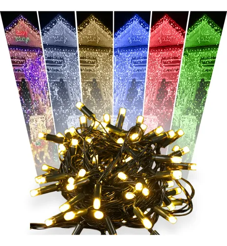 comprar Pisca Pisca 100 Leds Decoração Natal 8 Função Enfeites 