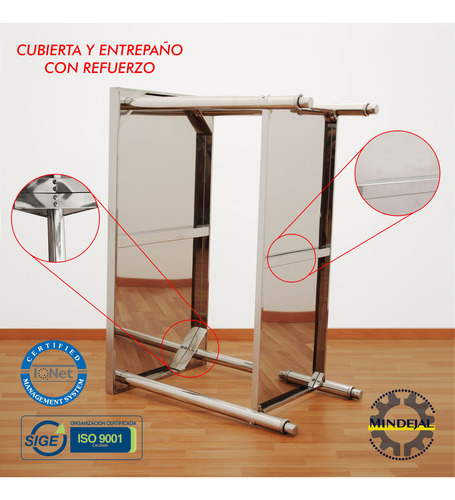 Mesa Acero Inoxidable 95 Frente 45 Fondo 90 Alto