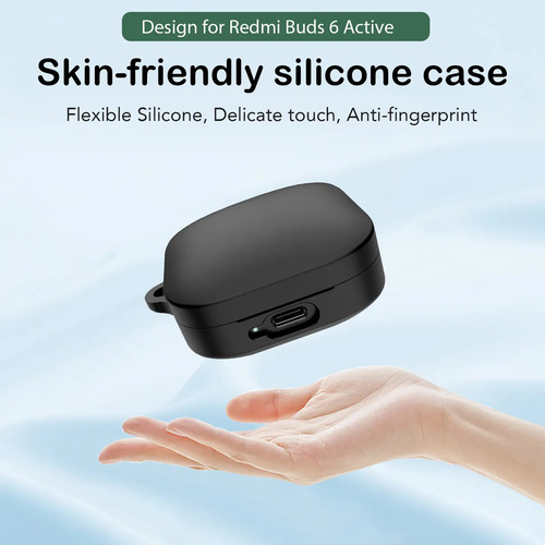 USTIYA Funda Para Redmi Buds 6 Active Case Protector Silicon Carcasa Color Negro Cover