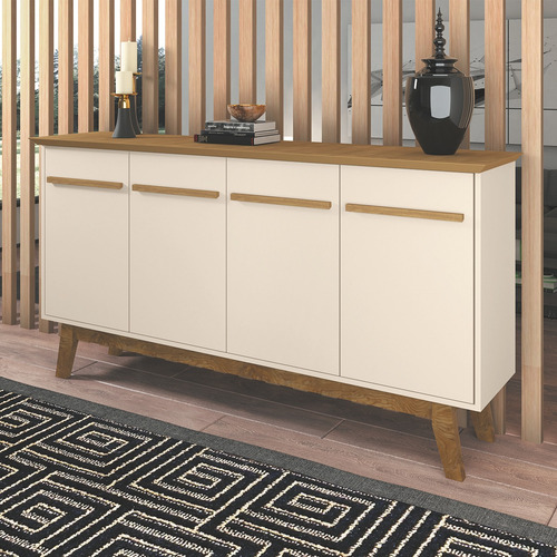 Imagem 2 de 5 de Aparador Buffet Opala- Cinamomo/off White