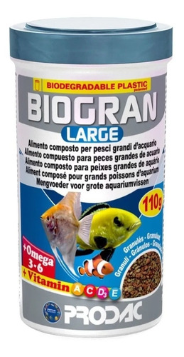 Ração Prodac Biogran Large 110g Para Água Doce E Marinho