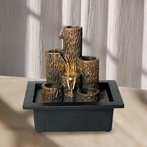 Fonte De Mesa De Coluna Em Camadas Para Relaxamento Com Mini