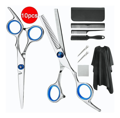 Imagen 2 de 9 de Set Tijera Cortar Pelo Entresacadora Cabello Peluquería